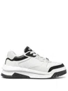Versace White And Black Sneaker With Inserts And Chunky Sole In Leather Man