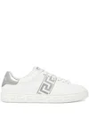 Versace Greca Embroidered Low-top Sneakers In White