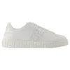 Versace 'greca Crystal Sneakers In White