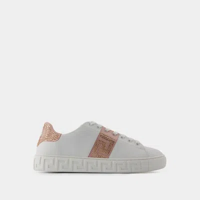 VERSACE SNEAKERS LA GRECA - VERSACE - COTON - BLANC/ROSE