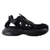 Versace Black Leather Athletic Sneakers In Black