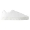 Versace Molded Sole Nylon Greca Sneakers In White