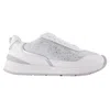 Versace Embellished Lace-up Sneakers In White