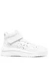 Versace White Perforated High Top Sneakers