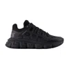 Versace Black Trigreca Baroque Sneakers In Black