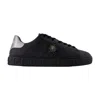 Versace Greca La Medusa-embellished Sneakers In Black