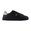 Versace Greca La Medusa-embellished Sneakers In Black