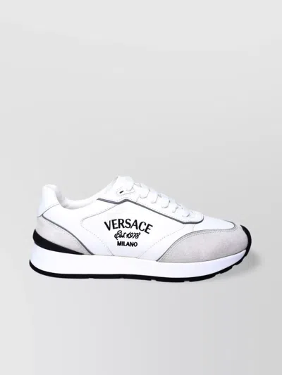 Versace Sneakers Leather Suede Accents
