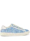Versace Sneakers Mit Barocco Greca-jacquard In Light Blue
