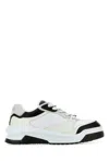 Versace White And Black Sneaker With Inserts And Chunky Sole In Leather Man In Multicoloured