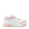 Versace Leather Sneakers With Greca Detail In Pink