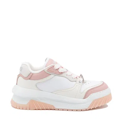 VERSACE VERSACE WHITE AND PINK SNEAKERS