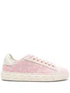Versace Barocco Greca Lace-up Sneakers In Pink