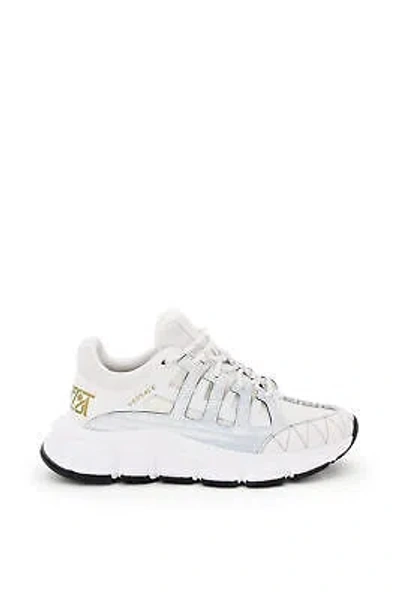 Pre-owned Versace Sneakers Trigreca Man Sz.10 Eur.43 Dsu8094d18tcg White D0191