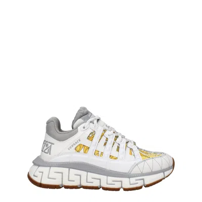 VERSACE VERSACE SNEAKERS TRIGRECA WOMEN'S FABRIC WHITE/GREY
