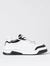 Versace White And Black Sneaker With Inserts And Chunky Sole In Leather Man In Schwarz