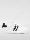 Versace White White Black Greca Embroidered Sneakers In White 1