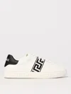 Versace White White Black Greca Embroidered Sneakers In Weiss