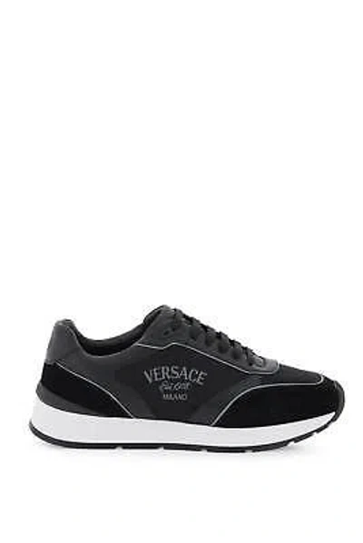 Pre-owned Versace Sneakers  Milano Man Sz.12 Eur.45 10144571a00389 Black 1b000