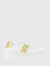 Versace La Greca Embroidered Platform Sneakers In Animal Print