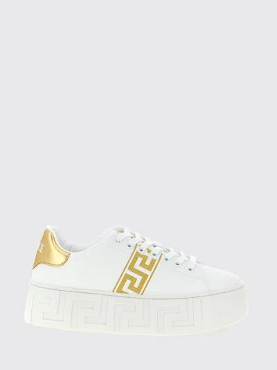 VERSACE VERSACE LA GRECA LEATHER SNEAKERS,H95902047
