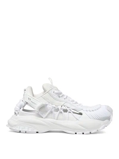 Versace Panelled White Sneakers With Cut-out Detailing