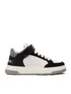 Versace Colour-block Leather Sneakers In White