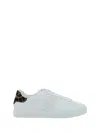 Versace Greca Pony-effect Sneakers In White+brown Spotted