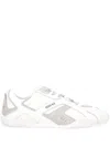 Versace Galaxia Leather Low-top Sneakers In White+concrete