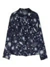 Versace Solar System Silk Shirt In Blue