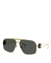 Versace Solid Pilot Sunglasses, 62mm In Gold/gray Solid