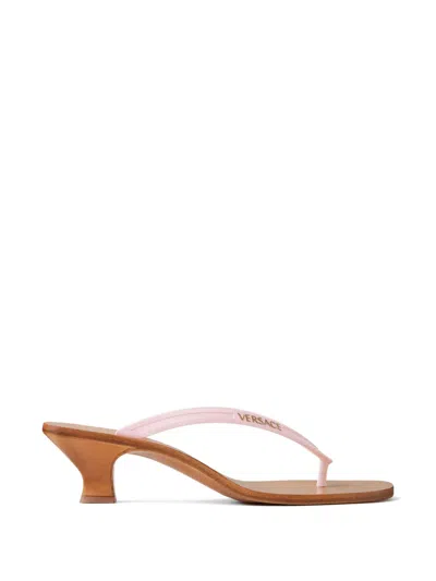 Versace Sophie Rubber Thong Sandals 40 Mm In Multi