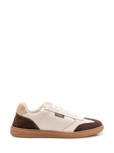 Versace Sophisticated Sneakers With Unique Inserts In Brown