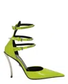 Versace Pin-point Sandals In Lime Green