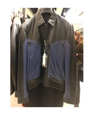 Versace Spliced Casual Jacket In Black