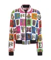 Versace Splicing Details Baseball Jacket In Multicolor