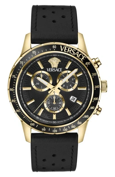 VERSACE VERSACE SPORT CHRONOGRAPH SILICONE STRAP WATCH, 44MM