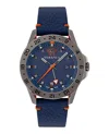 Versace Men's Sport Tech Gmt Stainless Steel Leather Watch, 45mm In Blue