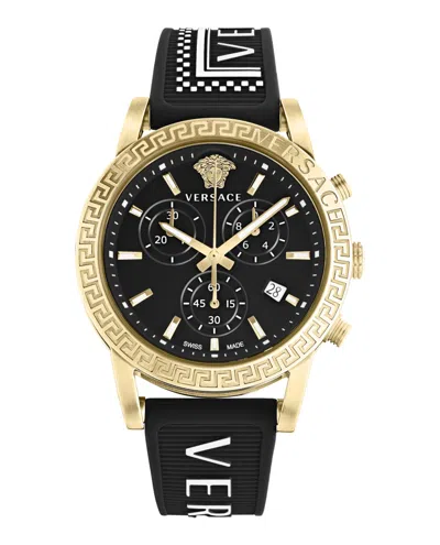 Versace Sport Tech Strap Watch In Black