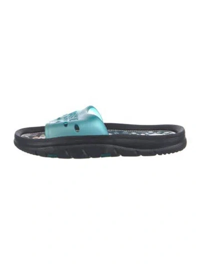 Pre-owned Versace Sport Vintage Rubber Slides In Blue