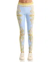 Versace Light Blue Baroque Pattern Work-out Leggings In Blue