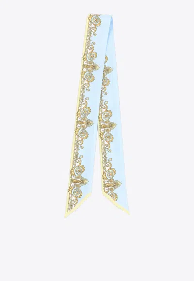 Versace Spring Barocco Print Silk Tie In Multi