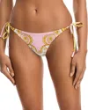 Versace Barocco Triangle Bikini Top Adjustable Straps In Yellow