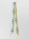 Versace Spring Barocco Silk Twill Rectangular Scarf In Blue