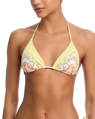 VERSACE SPRING BAROCCO TRIANGLE BIKINI TOP