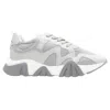 Versace Squalo Leather Mesh Sneakers In Gray