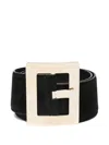 Versace Square-buckle Suede Belt In Gold
