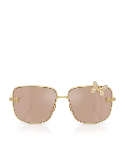 Versace Square Butterfly Sunglasses In White