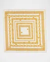 Versace Square Chain-print Silk Twill Scarf In Brown