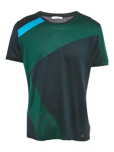 Pre-owned Versace Square Embellishment Cotton T-shirt In Blue